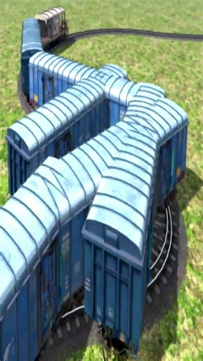 Extreme Crazy Train Crossing On Bumpy Railroad 💥😱🔥 Train Simulator BeamNG #shorts