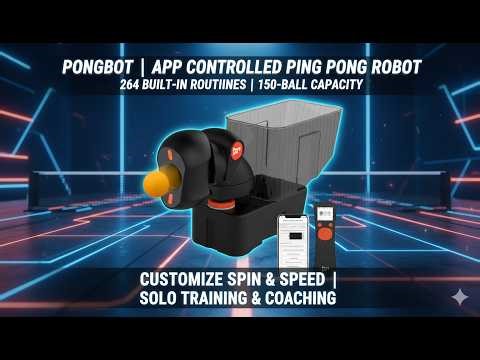 PONGBOT Table Tennis Robot Review — 264 Drills, 150‑Ball Capacity & App Control!