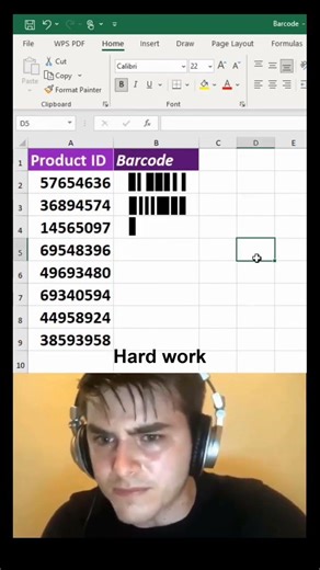 How to create barcode in excel 😱 #excel #office#spreadsheetmagic #columnformatting #subscribe