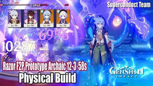 Genshin Impact – Razor F2P Prototype Archaic 12-3 58s Clear – Superconduct Team Build