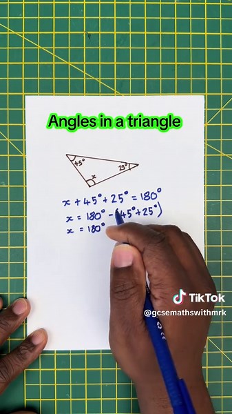 Angles in a triangle - GCSE Maths #gcsemaths #gcsemathsrevision #mathstok #studymathswithme #anglesintriangles