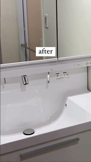 【ビフォーアフター】洗面所リフォーム工事👷‍♂️リクシルL.C.(エルシィ)を取り付けました！ #Shorts