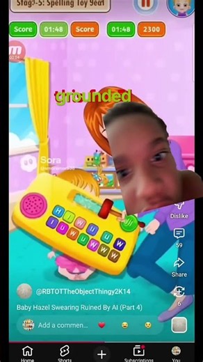 Baby Hazel spells a curse word and gets grounded ￼