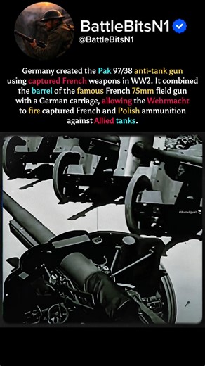 How France’s 75mm Cannon Ended Up Fighting for Germany 🇩🇪#ww2facts #tankwarfare #germanarmy