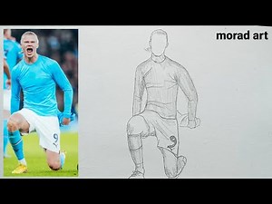 How to draw Haaland step by step for beginners | In a very easy way