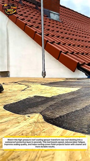 Roof Coating Gone Viral #ConstructionTech #RoofingHack #OddlySatisfying