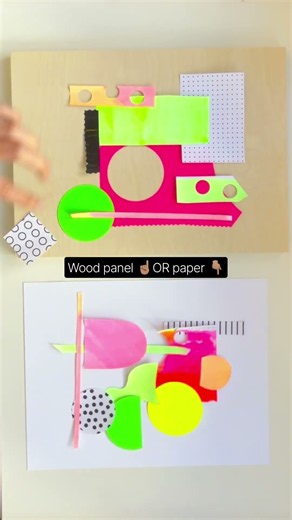 Collage making on paper and wood panel. Favorite??