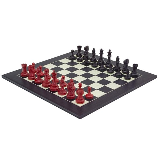 The Red and Black Broadbase Chess Set - Etsy UK