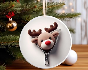 Christmas Deer Ornament, Christmas Tree Decoration, Festive Gift, Seasonal Decor, 3D Deer Ornament, Christmas Ornament, Holiday Decor - Etsy