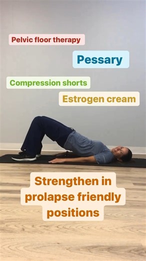 55K views · 316 reactions | There are a lot of things you can do to support a prolapse: ⭐ exercise in prolapse friendly positions (mostly mat exercises to start) ⭐get fitted for a pessary (internal support) ⭐compression shorts can help support the prolapse from the outside ⭐estrogen cream for the vaginal tissues can create more tissue support ⭐pelvic floor therapy can help figure out exactly which of these to do if you need more guidance | Recharge Therapy | Facebook