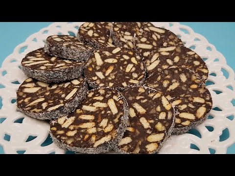 Salam de biscuiti cu nuca, simplu si rapid, fara adaos de zahar (si in varianta de post)