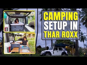 🏕️ Thar Roxx Camping Setup – Bed & Kitchen Explained!
