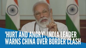 India's Prime Minister Narendra Modi said Friday that his country was "hurt and angry" after a border clash with China that left 20 troops dead, and warned that the army has been given free rein to respond to any new violence. Video by Prime Minister Narendra Modi's YouTube account/AGENCE FRANCE-PRESSE | INQUIRER.net