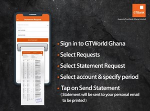 21 reactions | Need to print your account statement? We’ve made it easier for you. Follow these steps to print a pre-stamped statement without stepping in the banking hall. #GTBankgh #StaySafe #SimpleBanking | Guaranty Trust Bank - Ghana | Facebook