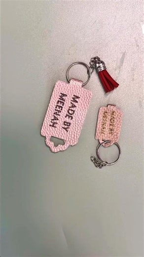 A lil behind-the-scenes of our faux leather key chain project | #cricutcrafts #viral#customcrafting