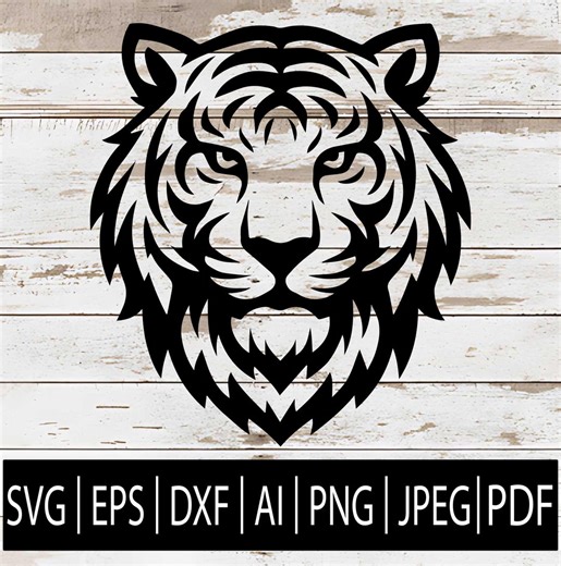 Tiger Head SVG | Roaring Tiger Mascot Logo | Middle High School Sports Team Clipart for Cricut Sub Laser Cnc | Svg Eps Png Dxf Jpg Pdf Ai - Etsy