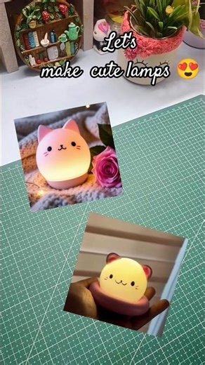 let's make cute lamps ..#diy #lamp #miniature #light #love