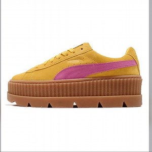 Puma X FENTY By Rihanna Womens/Ladies Cleated Suede Creepers (Lemon/Pink)