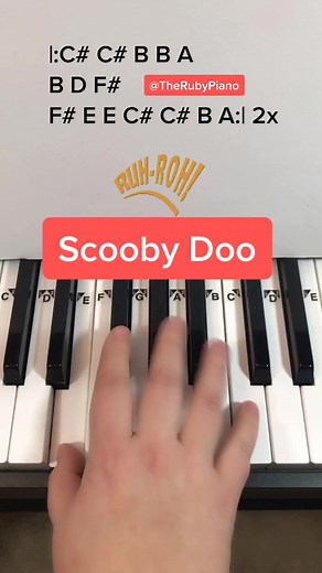 How to play Scooby Doo on Piano #piano #scoobydoo