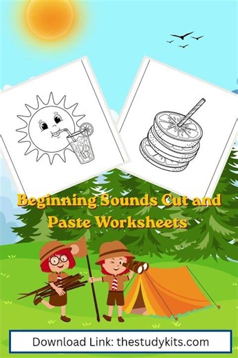 Beginning Sounds Cut and Paste Worksheets for Kindergarten Alphabet Sorting Practice