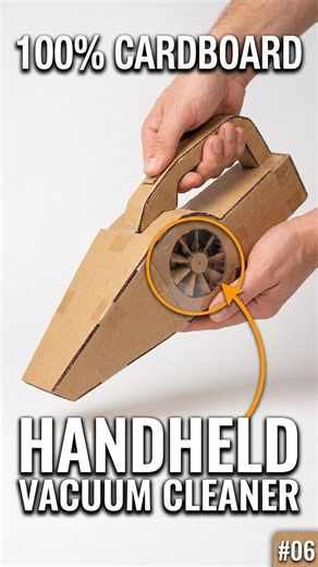 06 Turning Cardboard Into a Handheld Vacuum Cleaner 🤯📦 #shorts #cardboard #diy