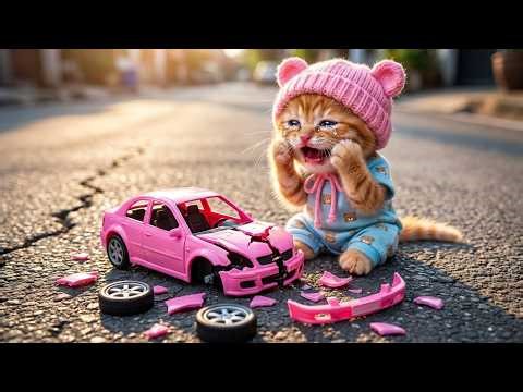 Mama Cat Trims Fur on the Farm and Makes Tiger Hat For Kittens At Home🐾🎩🐯