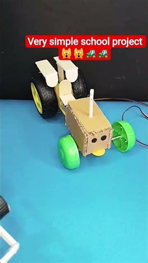 mini project tractor trolley#diy #motor #shortvideo #dcmotor #schoolproject #tractor #trend#craft