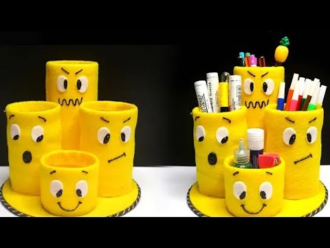 How To Make Easy Pen / Pencil Holder DIY || Makeup Organiser