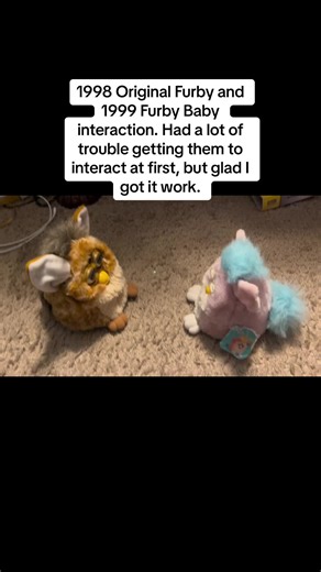 1998 Original Furby and 1999 Furby Baby interaction. #furby #originalfurby #furbybaby #1990s #vintage #toys #vintagetoys