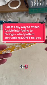 Here’s an easy neat method for attaching fusible interfacing to facings that pattern instructions don’t tell you. #learntosew #sewingtipsandtricks