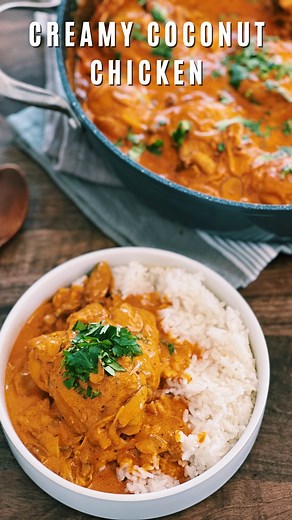 Tiffy Cooks 🥟 Easy Recipes on Instagram: "Who doesn't love one-pot dinners? Easy and delicious CREAMY Coconut Chicken is one of my favorite lazy weeknight dinners from my student days! The chicken is tender and coated in a creamy mushroom coconut curry sauce and will have you eating bowls and bowls of rice. This Coconut Chicken also tastes fantastic the next day, perfect for meal prepping! Full recipe in bio ❤️ #chicken #chickenrecipes #coconut #cream #onepotmeal #easyrecipes #glutenfree #easyr