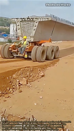 Moving Massive Bridge Beam With Giant Transporter! #heavyequipment #machinery #construction #bridge