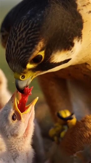 Falcon Hunts Rabbit to Feed Its Chicks 🦅🐇 | Wild Survival #wildlife #nature #usa #antcolony