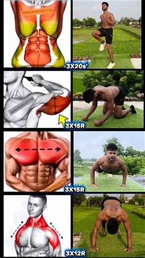 😱4 Powerful Exercises for Full Body Strength & Muscle 🔥 | 3 Sets Workout💪 #workout #fitness #viral