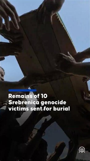 Remains of 10 victims of 1995 Srebrenica genocide bid farewell in an emotional ceremony in Sarajevo