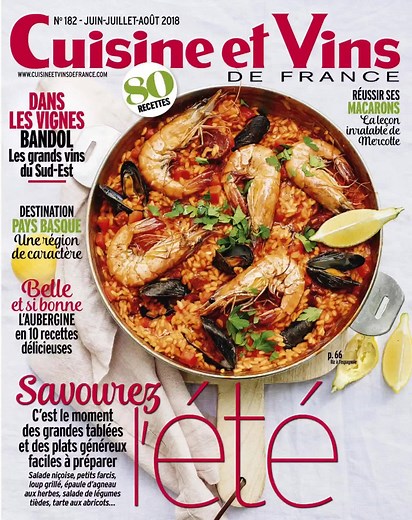 EN KIOSQUE : le nouveau CVF est arrivé ! 🎉🎉🎉 Au menu : 80 recettes pour savourer l'été, notre sélection de rosés, l'aubergine en vedette, la découverte du vignoble de Bandol, un voyage gourmand dans le Pays Basque, la recette pas à pas des fameux macarons de La Cuisine de Mercotte et bien d'autres nouvelles gourmandes... 🍴🍷 | Cuisine et Vins de France