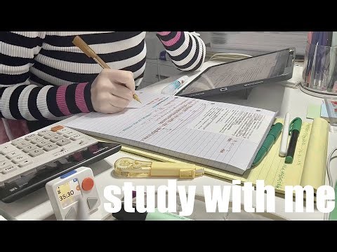 STUDY WITH ME 2hrs | Background noise,no music,no break | ASMR | real time｜motivation