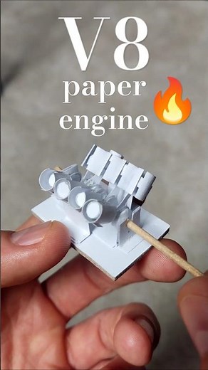 Paper V8 Engine - Miniature Model #paperengine #engine #paperart