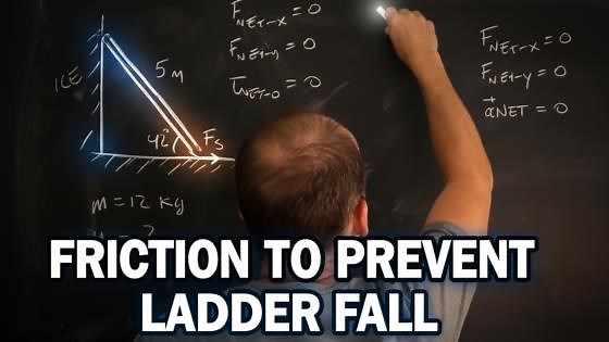 Calculating the coefficient of friction for a leaning ladder