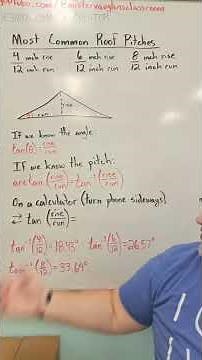 Finding angles of Roof pitch.