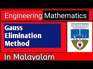 Gauss elimination method in malayalam | Linear Algebra