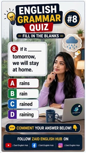 📝 English Grammar Quiz #8 | Fill in the Blanks | First Conditional Sentence Quiz | Zaid English Hub