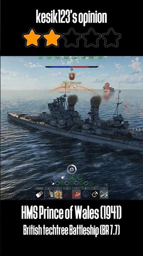 [Short Review] HMS Prince of Wales (1941) : King George V Class Battleship #warthunder