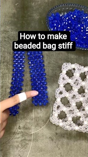 How to make a beaded bag stiff #diy #beadedbag #youtubeshorts