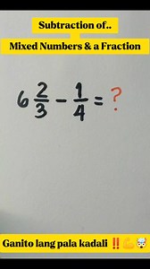 61K views · 958 reactions | Subtract mixed numbers and a fraction 勞 #learning #mathematics | Mathtuto | Facebook