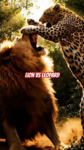 Realistic Battle: Lion vs Leopard in the Wild #shorts #leopard #animalsfight