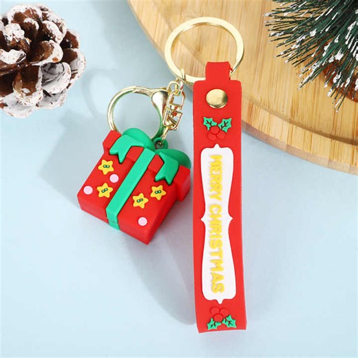 Cartoon Christmas Keychain Cute Santa Claus Snowman Christmas Tree Key Ring Bag Car Key Chain Christmas Pendant Gift