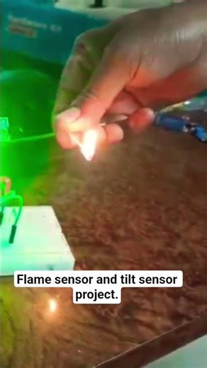 Flame sensor and tilt sensor project. #remix #arduino #lifeisbutadream #arduinoproject #whowillbemy.