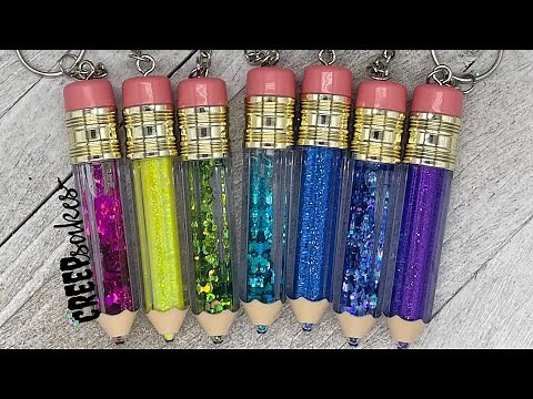 DIY Glitter Pencil Keychains