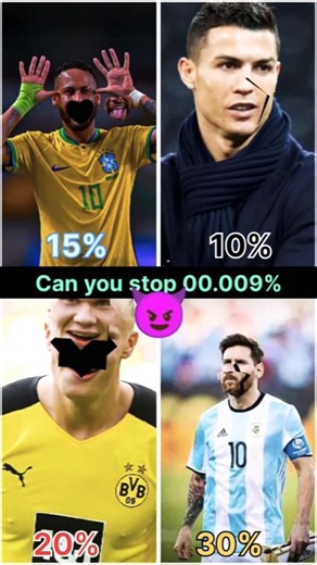 Stop Challenge 😱 Only 0.0001% Can Stop It ⚽ Ronaldo || Messi || Neymar Jr #shorts